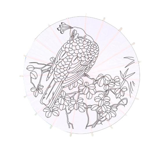 DIY Coloring Paper Umbrella with Bamboo Handle Handmade Chinese Oiled Paper Umbrella White Paper Umbrella Japanese Parasol Decoration
