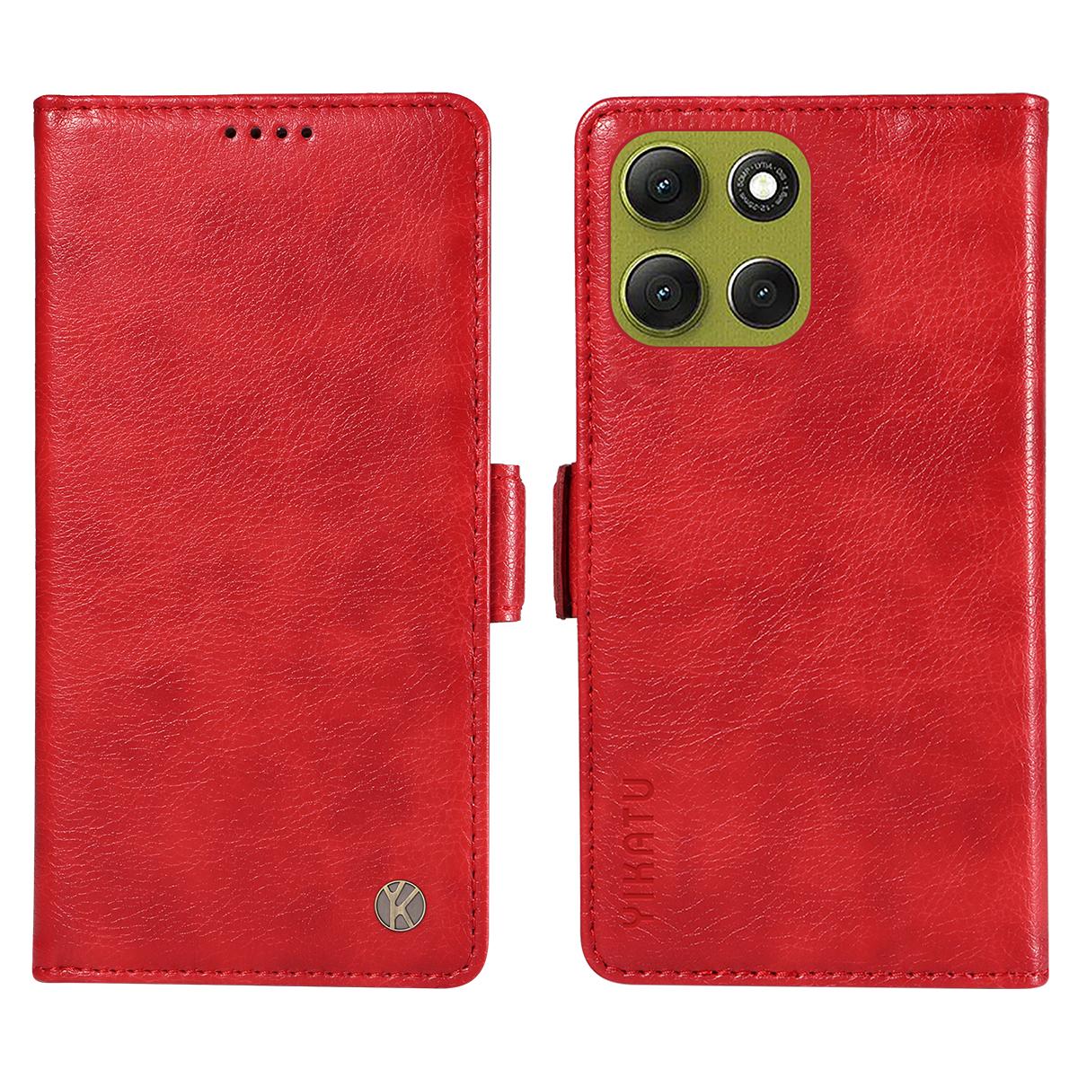 

For Motorola Moto G86 5G Case YIKATU YK-007 Litchi Texture PU Leather Wallet Phone Cover Red