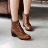 Fashion Fashion Women's Ankle Boots Sewing White Red Brown Heels Short Boot Female 2024 Autumn Winter Party Dance Shoes Large Size 50