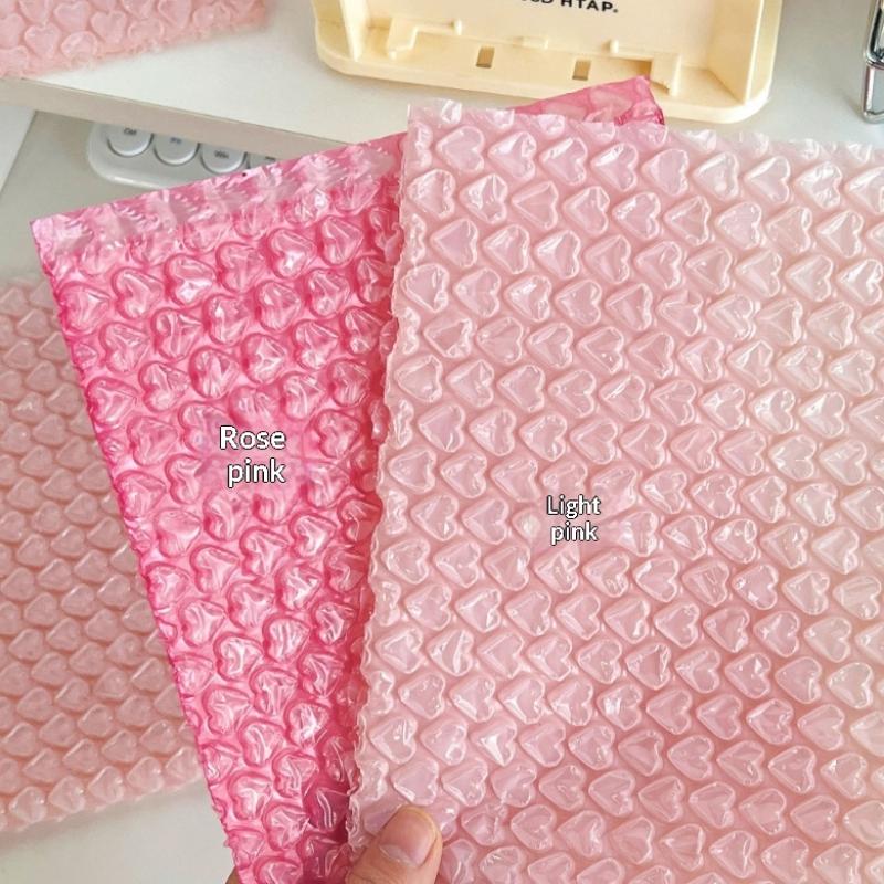 10Pcs Portable Heart Bubble Bag Self-Seal Packaging Pink Padded Envelopes Pe Mini Gift Packaging Bag Small Business Supplies