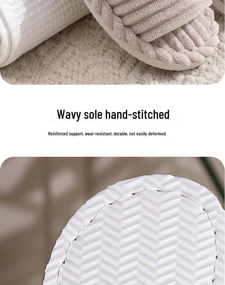 Fashionable Cross-Border Open-Toe Non-Slip Slippers – Spring/Autumn Style with Flat Heels, Furry Design, and Thickened Sole for Couples