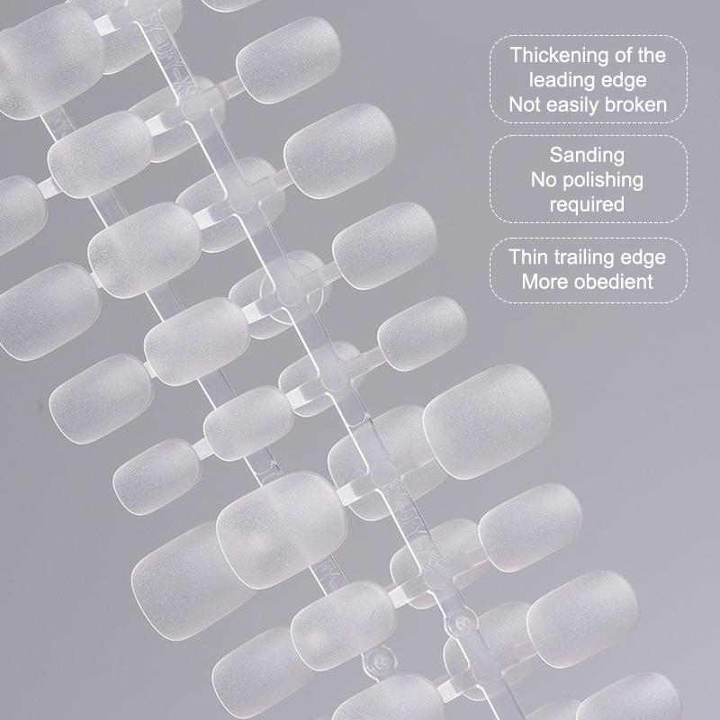 100Pcs/Box False Nails Transparent Press On Nails Coverage False Nails Tips Short Shaped Water Drop Full Sticker For Nails