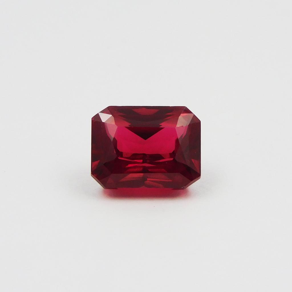 Natural Red Ruby Loose Gemstone 8.05 Ct Emerald Cut for Jewelry Making and Gem Collections