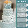 New Pattern Fondant Cake Mesh Stamps Stencils Embossing for Decorating Tool Plastic Spray Mold Wedding Suger Chocolate Painting
