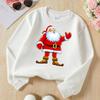 Kids Fashionable Crewneck Sweatshirt, Santa Claus Christmas Joy Holiday Cheer Print,Casual Sportswear for Spring & Autumn