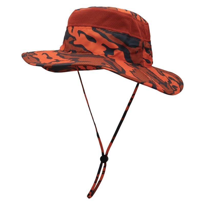 Tactical Round-brimmed Hat Outdoor Camping Hiking Sun Protection Hat Jungle Camouflage Bucket Hat Big Brim Visor Hat Man