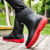 Fashion rain shoes men's medium tube water boots non-slip waterproof shoes new outdoor rain boots thermal short tube rubber shoes men's fashion