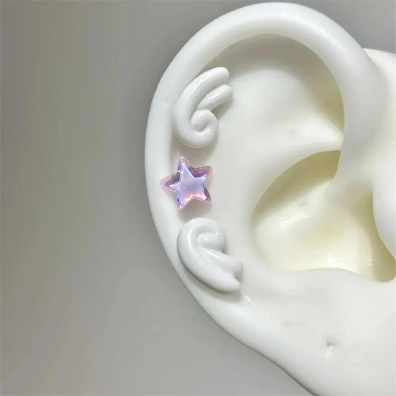 1PCS Cute Heart Arrow Pink Zircon Ear Bone Nail New Fashion Y2K Punk Small Earring for Women Girl Cochlea  Party Gift