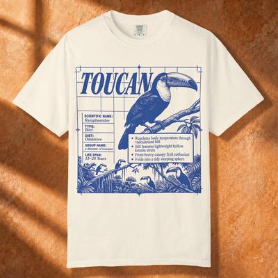 Toucan Comfort Colors® T-Shirt, Vintage 90s Facts Tshirt, Ornithology Shirt, Bird Lover Gift, Nature Science Unisex Top