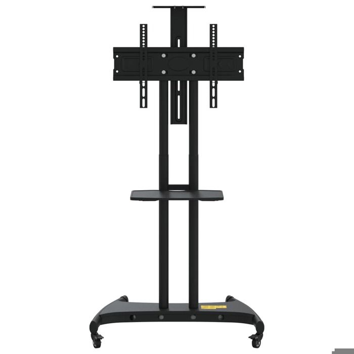 Meuble TV sur roulettes - vidaXL - 84x58,5x204 cm - Acier noir - 10 niveaux de réglage - Étagère réglable