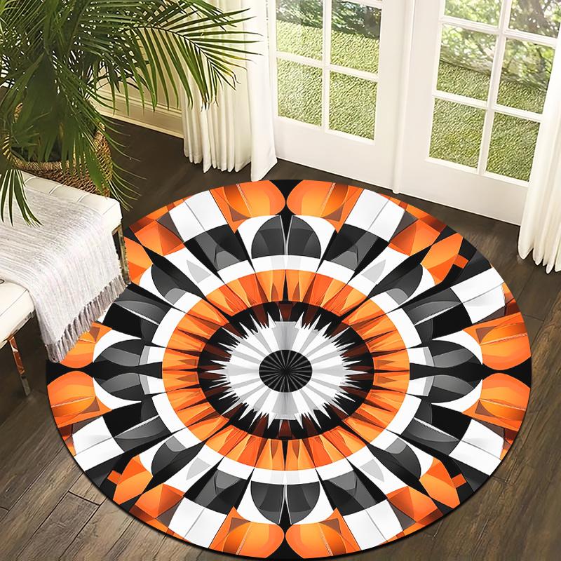 

Geometric modern style Flannel-printed round floor mats are slip-resistant Suitable living room bedroom terrace garden carpets 60cm x 60cm