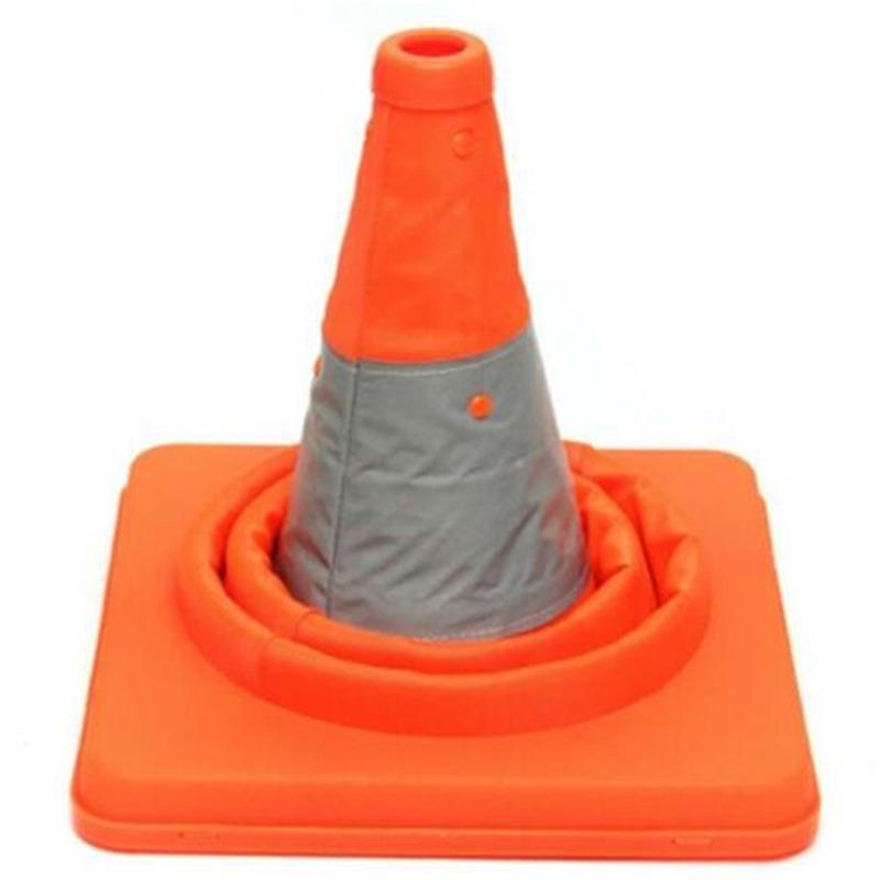 35cm Height Collapsible Traffic Cones Multi Purpose Pop up Reflective Safety Cone Soft Material Foldable Road Cone оранжевый