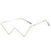 Eyewear Decoration Gold Rhinestones Glasses Frame Triangle Glasses Frame Fake Glasses Glasses Frame