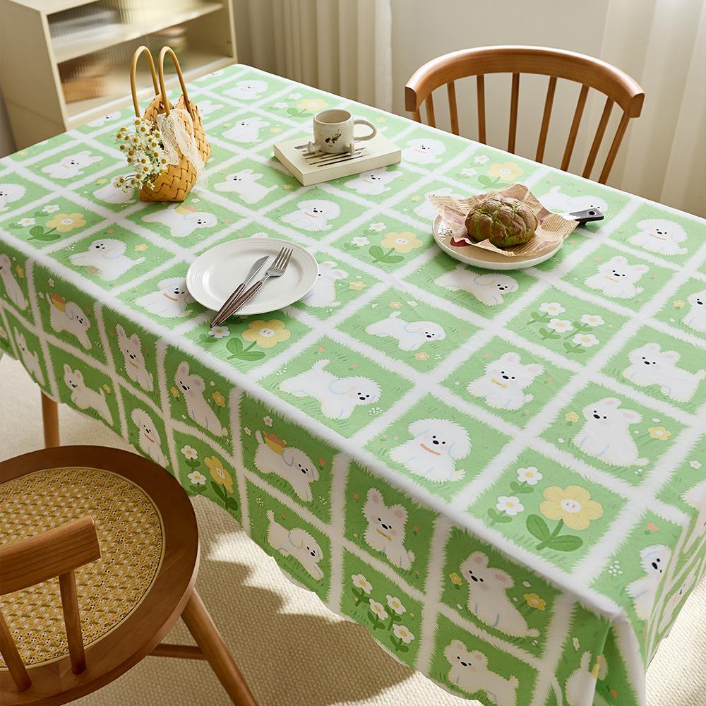 Dining Table Cloth Waterproof And Anti-Scalding Rectangular Light Luxury High-End Flannel Coffee Table Mat Table Mat