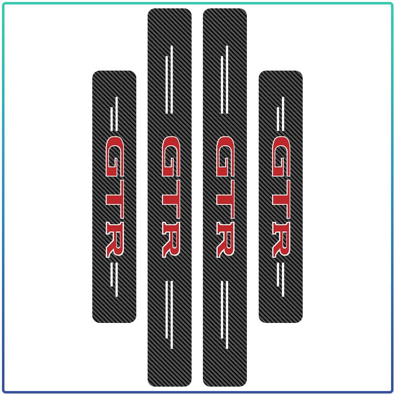 4 Pezzi Adesivi per Auto in Fibra di Carbonio Soglia Porta Auto Impermeabile per Nissan GTR C210 R30 GTS-R R33 R34 GT-R R35 Nismo Tiida Sylphy Teana T30 T32