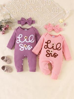2025 Herbst Langarm Jumpsuit-Set mit Buchstabenprint