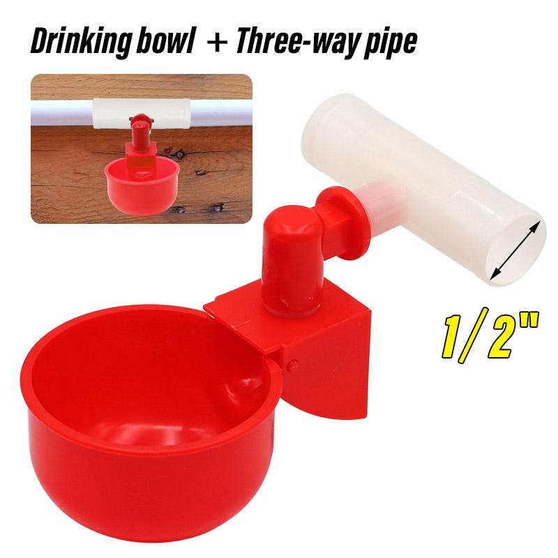 5Pcs Chicken Water Bowl Automatic Drinker Cups Thread Filling Waterer Poultry Drinking Bowl for Chickens Quail Bird Cage