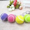 Key Ring Soft Lovely Flocking Mini Sport Ball Tennis Keychain for Kids