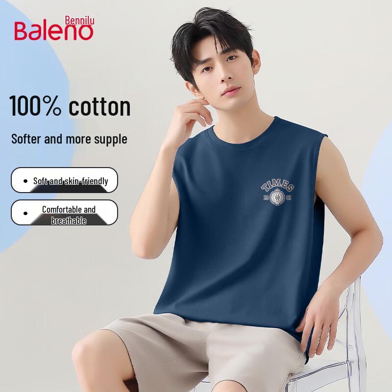 Baleno Men's JPB Crown Graphic Pure Cotton Sleeveless Vest
