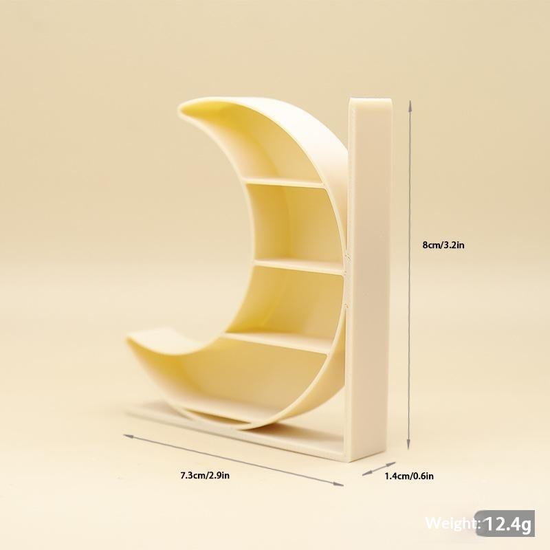 1:12 Dollhouse Miniature Moon Bookcase 4-Layer Storage Rack Display Cabinet Showcase Model Decor Toy Doll House Accessories
