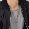 Vnox Stackable Men Necklaces Set, Geometric Square Lapis Lazuli Stone Pendant, Casual Male Boy Collar