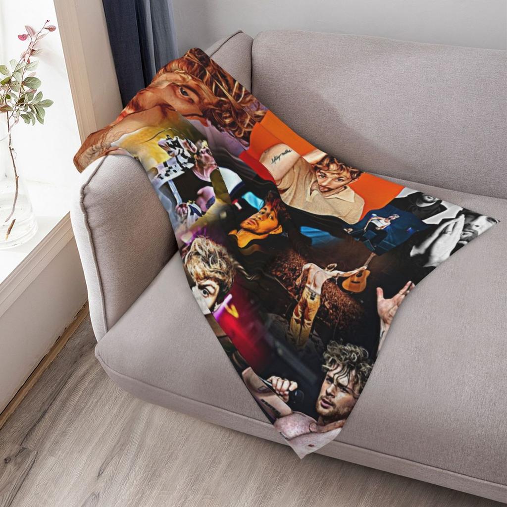 Tom Grennan Throw Blanket Shaggy Furry Soft Blanket for Bedroom Living Room