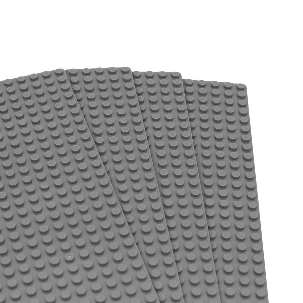 INIBUD Klassische Kompatible Grundplatte Bausteinplatte, 16x32mm, Set von 4 (Grau)