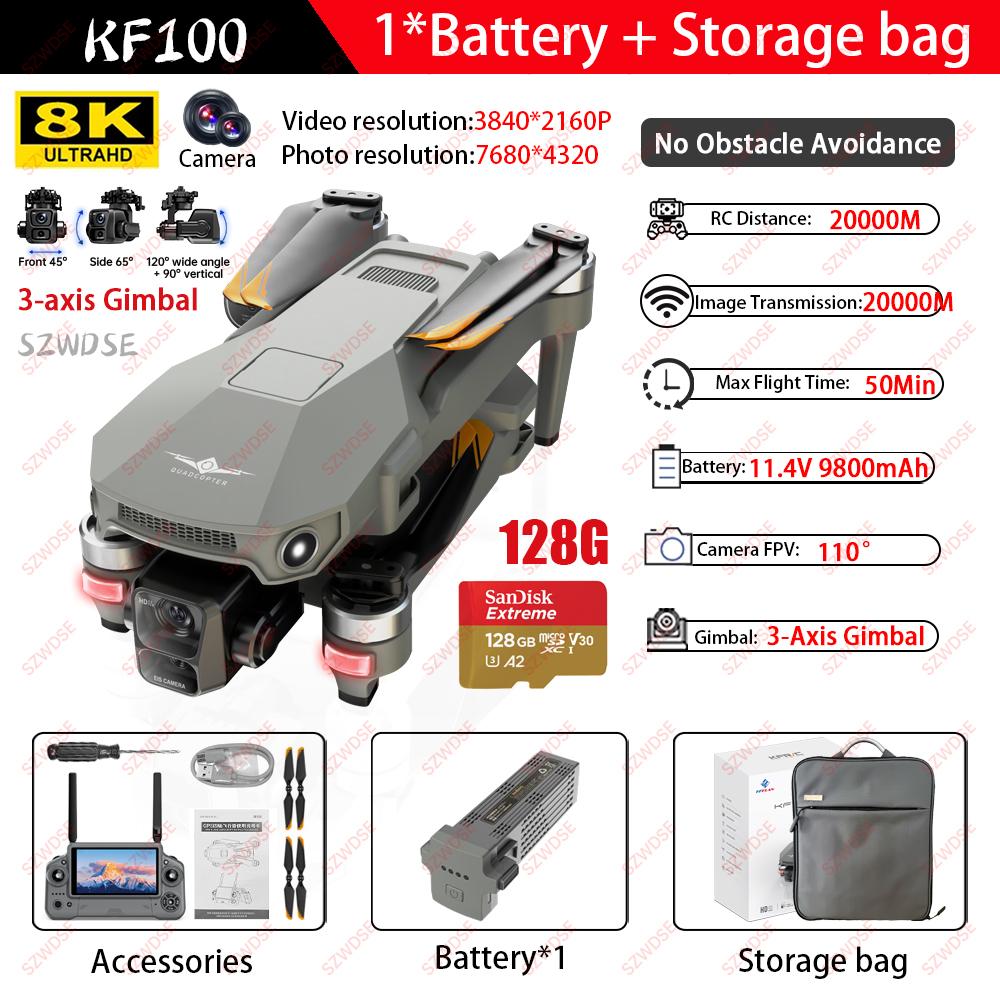 2025 NEW KF100/KF100 MAX GPS Drone With Screen 8K HD Camera 3-axis Gimbal Obstacle Avoidance Brushless Aerial Photography Drone