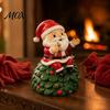 Singing Santa Claus Decoration Christmas Figurine,Cartoon Saxophone Resin Festive Decor Statue, Sitting Desktop