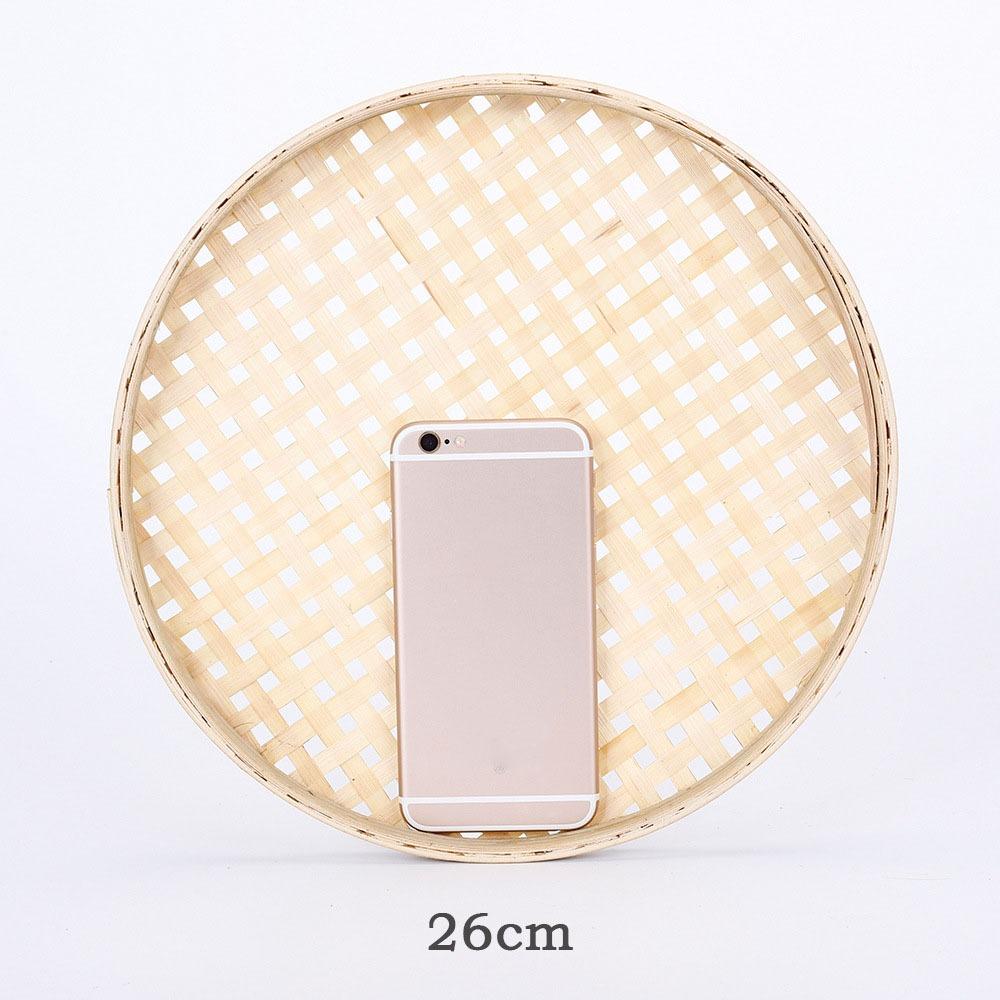 6 Velikostí Pletený Bambusový Cedník Raft Snadno Čistitelný Úložný Koš Nová Kulatá Lopatka Domácí Dekorace