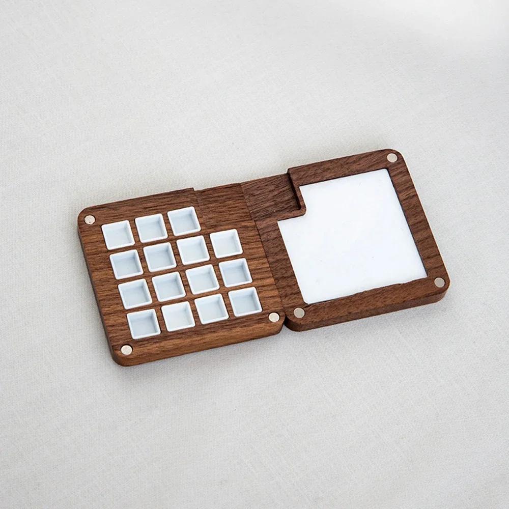 

Мини деревянная пустая коробка для краски палитра портативный поднос для акварельных красок дорожный инструмент для рисования акриловыми красками Ins подарок школьные художественные принадлежности темно-коричневого