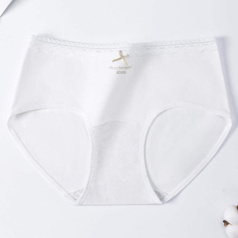 Women's Spring and Autumn Cotton 10A Antibacterial Extended Cotton Crotch Middle Waist Triangle Briefs
