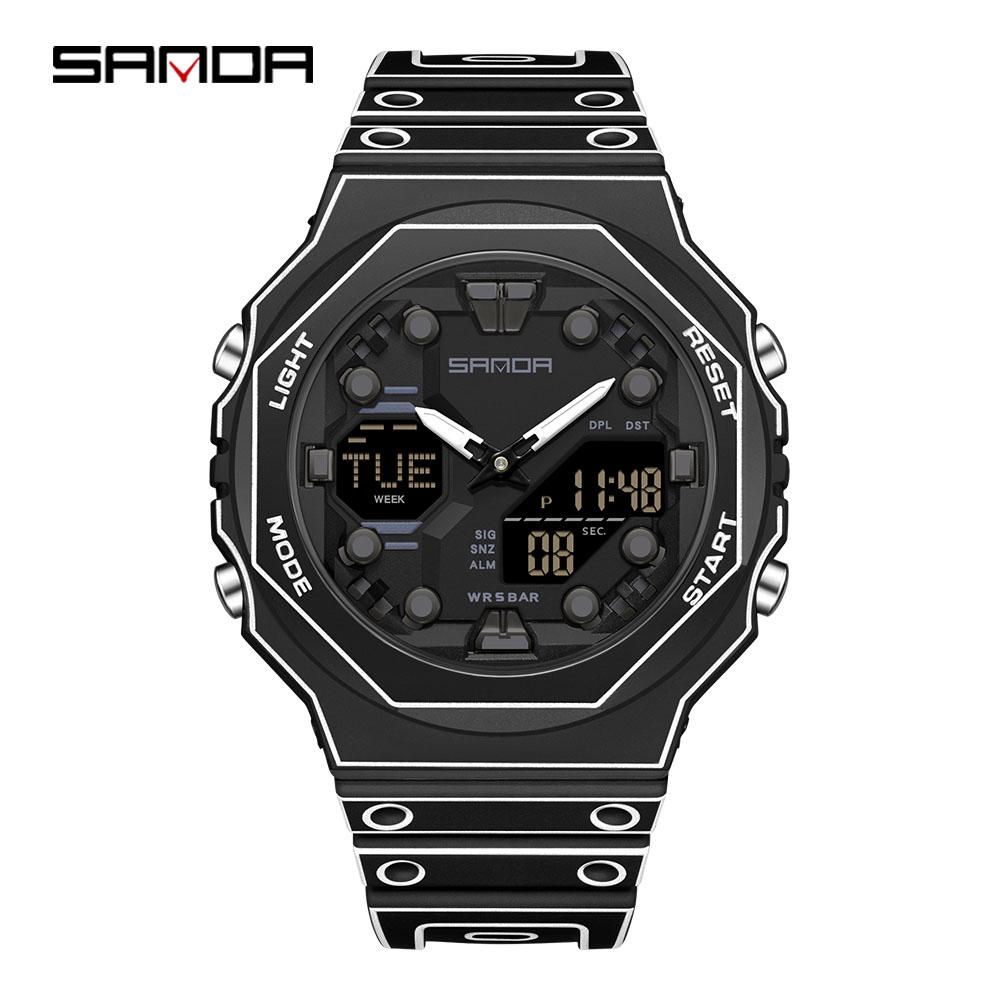 SANDA 6507 Outdoor Sports Men's Watch, Suitable for Neutral Waterproof, Fashionable, Luminous, Multi functional Electronic Wrist