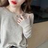 Women's Stylish Cashmere Sweater: Round Neck, Thin, Ideal for Spring & Autumn, 2025 Collection, Versatile Inner or Outer Wear.