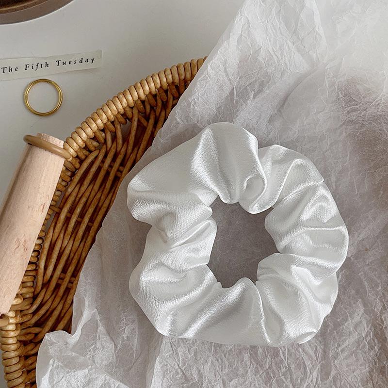 Vintage Crystal Satin Large Intestine Ring Premium Hair Band Headband Rubber Band Head Flower Hair Accessories Women