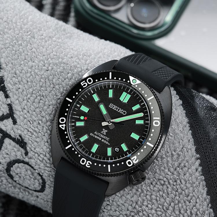 Seiko Prospe Collection Automatic Mechanical Movement Silicone Strap Watch Men's Watches Black Dial SPB335J1
