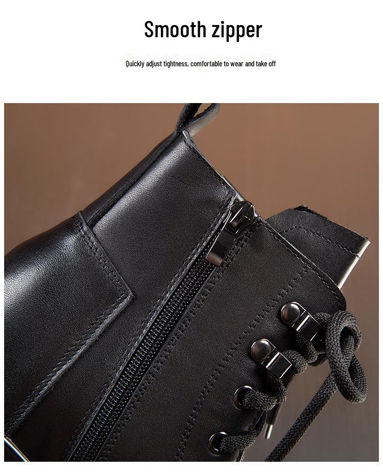 Petite Platform Hidden Heel Women's Genuine Leather Mid-Calf Boots - Autumn/Winter 2025 Collection