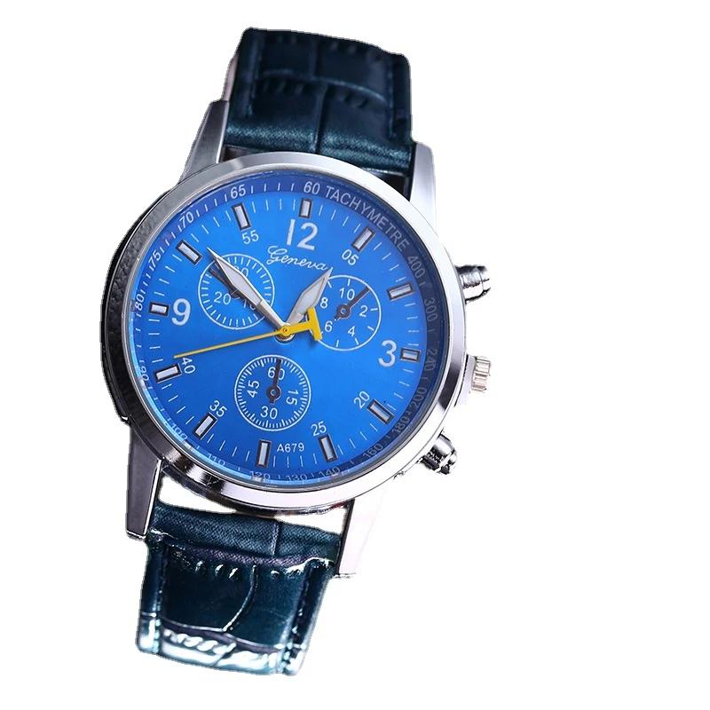 NEW Luminous Men Watch Luxury Women Watches High Quality Three-eye PU Quartz Watch Fashion Unisex Sport Wristwatch Clock Relogio