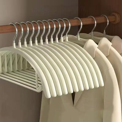 1Pcs Household Dip Plastic Half-Round Coat Hanger Thick Adult Clothes Shelf With Hook Without Trace Drying