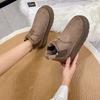 Fashion 2024 Winter New Suede Round Toe Women's Ankle Boots Fashion Flat Warm Thick Bottom Plus Velvet Snow Boots Large Size boots