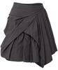 Peulleeoeob Asymmetrical Draped Layered Skirt (Fl-252_Charcoal)
