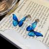 Blue Butterfly Silver Needle Super Immortal No Ear Piercing Pearl Stud Earrings Female Mori Dream Ear Clips Mosquito Coil Disc Advanced Sense