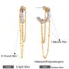 Yori Statement Gold Silver Color Blocked Chain Tassel C Earrings 18K PVD Plated Stainless Steel Charm High Quality Party Jewelry
