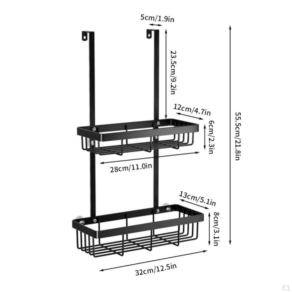 Washroom Wall Shelf Easy To Install Shower Rack Saving Hanging Organizer for Toilet Room