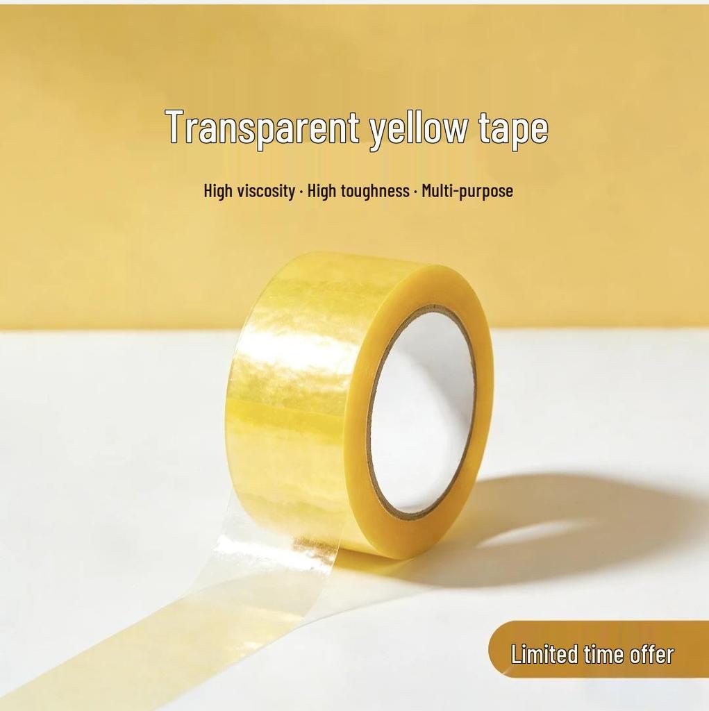 High-Viscosity Transparent Yellow Tape: Durable Sealing for Boxes and Storage.