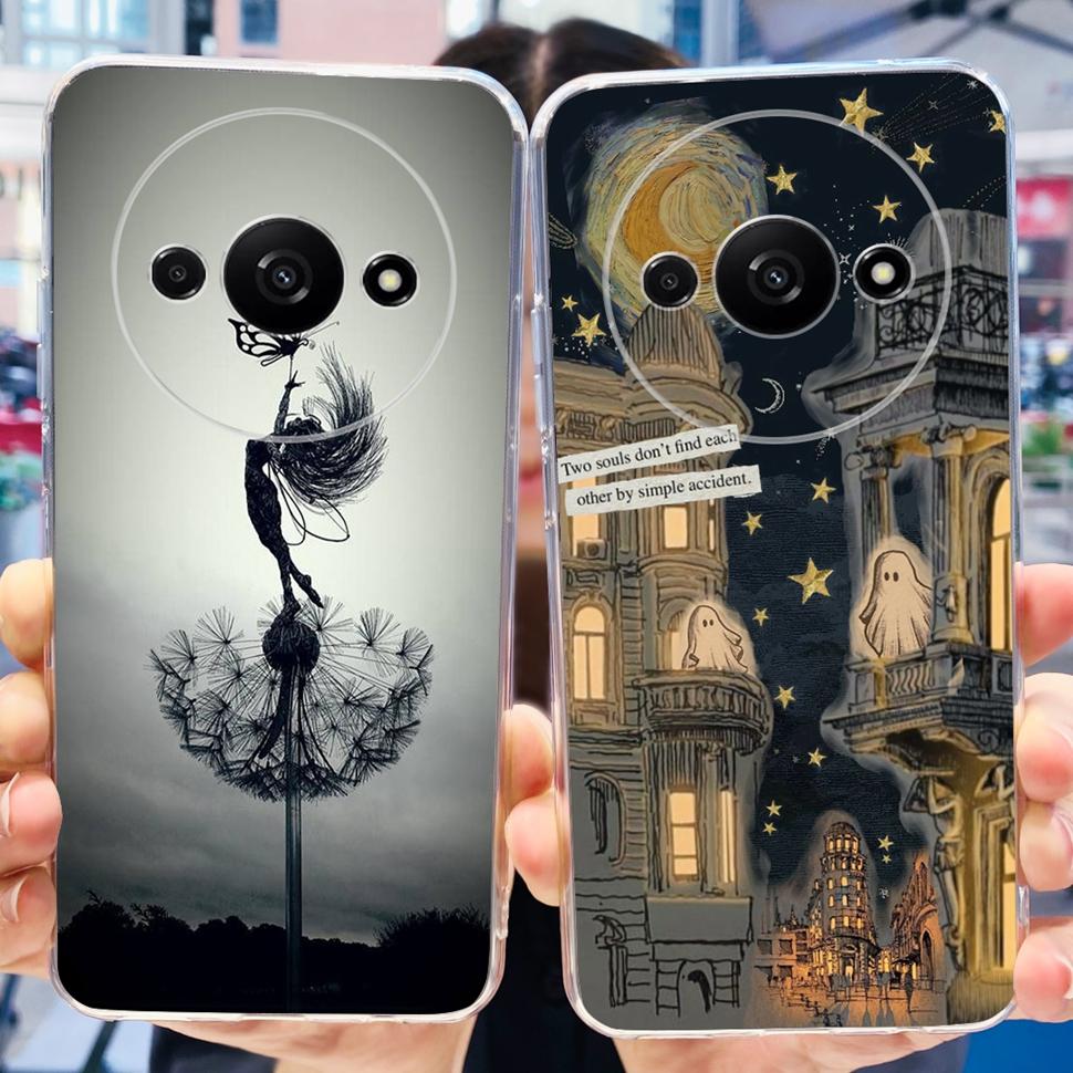 For Xiaomi Redmi A3 Case RedmiA3 Flower Cartoon Fundas Soft Silicone Casing For Xiaomi Poco C61 PocoC61 Coque Ultra Slim Cover