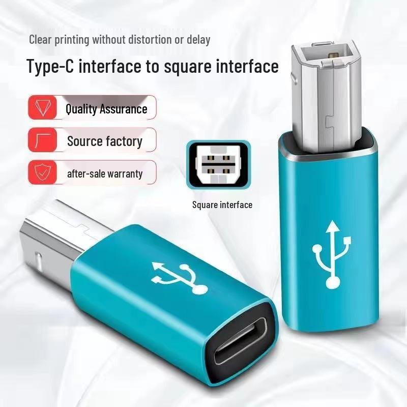 Type-C To Square USB Adapter for Electric Piano Printer Interface & MIDI Connection