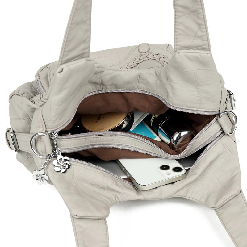 Women's Soft Leather Shoulder Bag Mother Bag Large Capacity Crossbody Bag