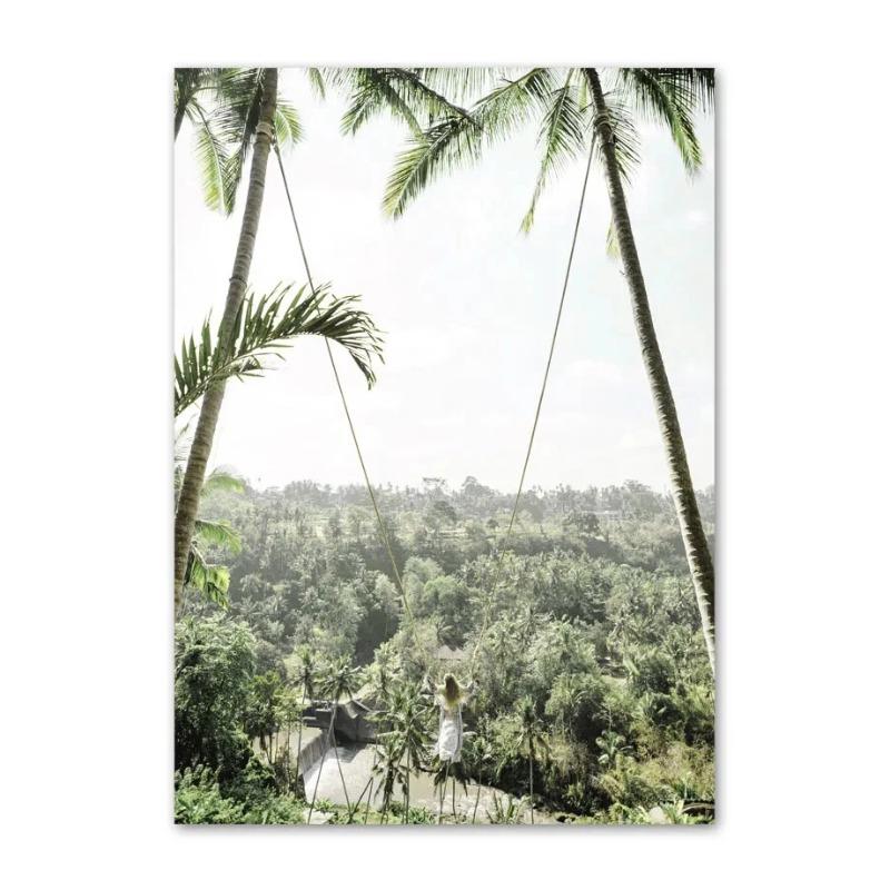 Simple Wall Art Nature Green Leaf Landscape Poster HD Oil Painting Posters Prints Home Bedroom Living Room Decorative Ideal Gift