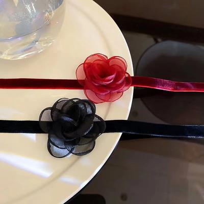 Fashion Women's Casual Fabric Flower Bow Necklace Gothic Choker Party Wedding Jewelry